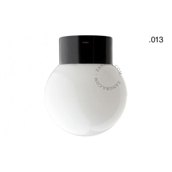 ZANGRA Lampa sufitowa o.016.c.b z mlecznym plastikowym kloszem 013 czarna