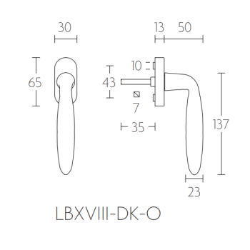FORMANI Klamka do okien BASICS LB18H-DK-O