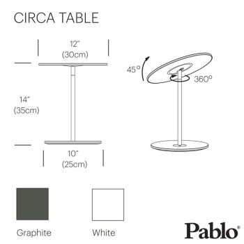 PABLO DESIGN Lampka stołowa CIRCA Grafitowy