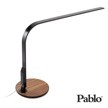 PABLO DESIGN Lampa biurkowa LIM 360 czarna/orzech